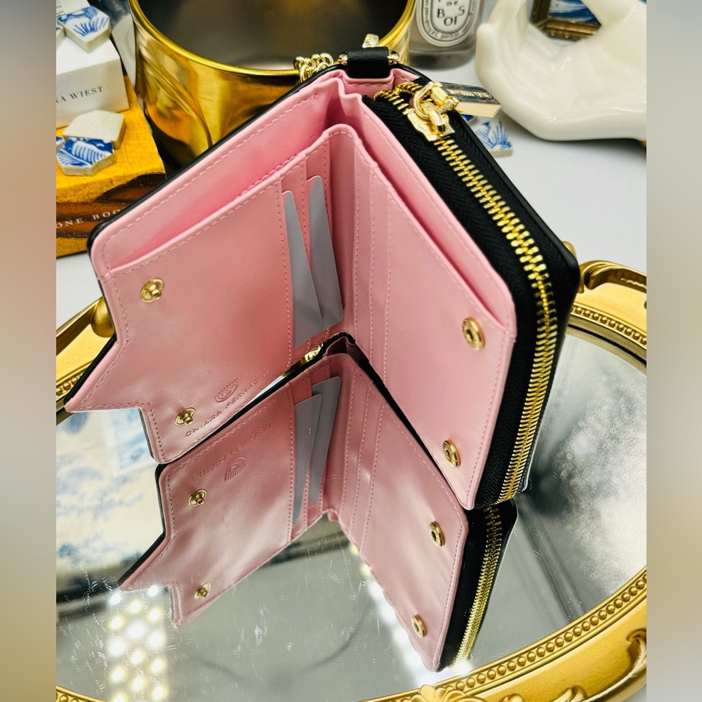 🆕 CHIARA FERRAGNI 🧿 BNIB Eyelike Motif Chain Linked Wallet - Black - WOC - Picture 11 of 16